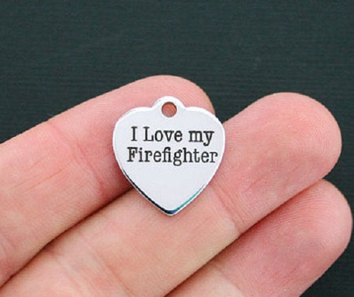 Firefighter Stainless Steel Charms - I love my - BFS011-0201