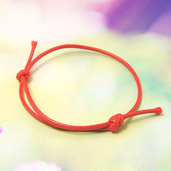 Red Wax Cord Bracelet - 40-80mm ID - 1.5mm - 4 Bracelets - N096