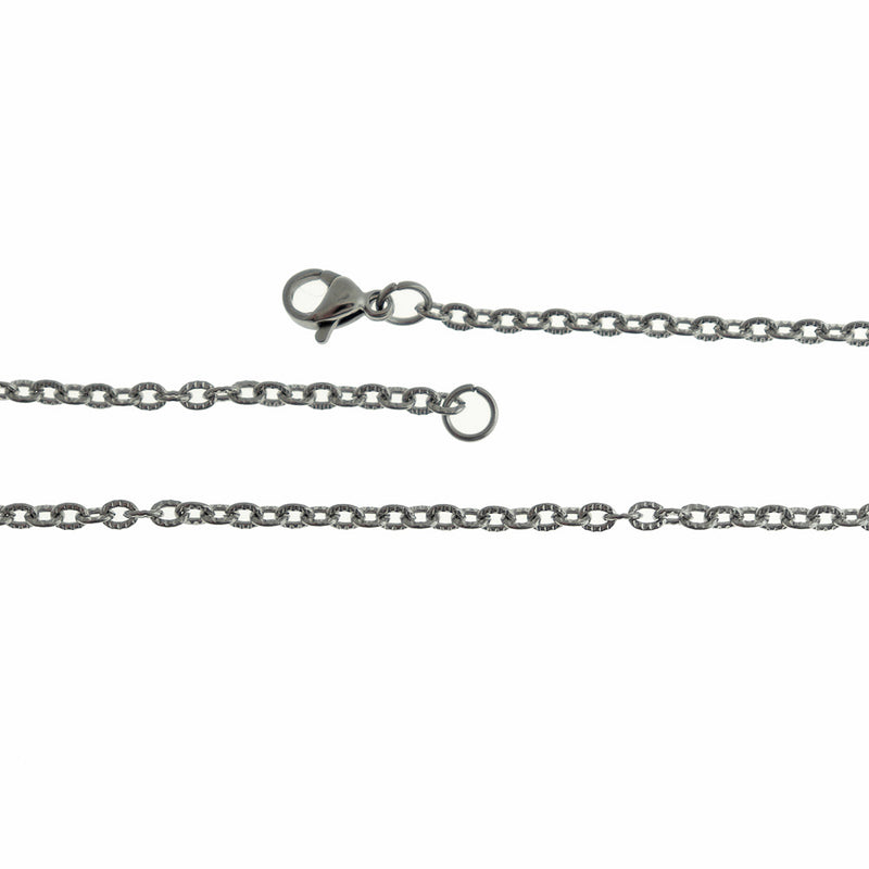 Stainless Steel Cable Chain Necklace 17.5" - 2mm - 1 Necklace - N060