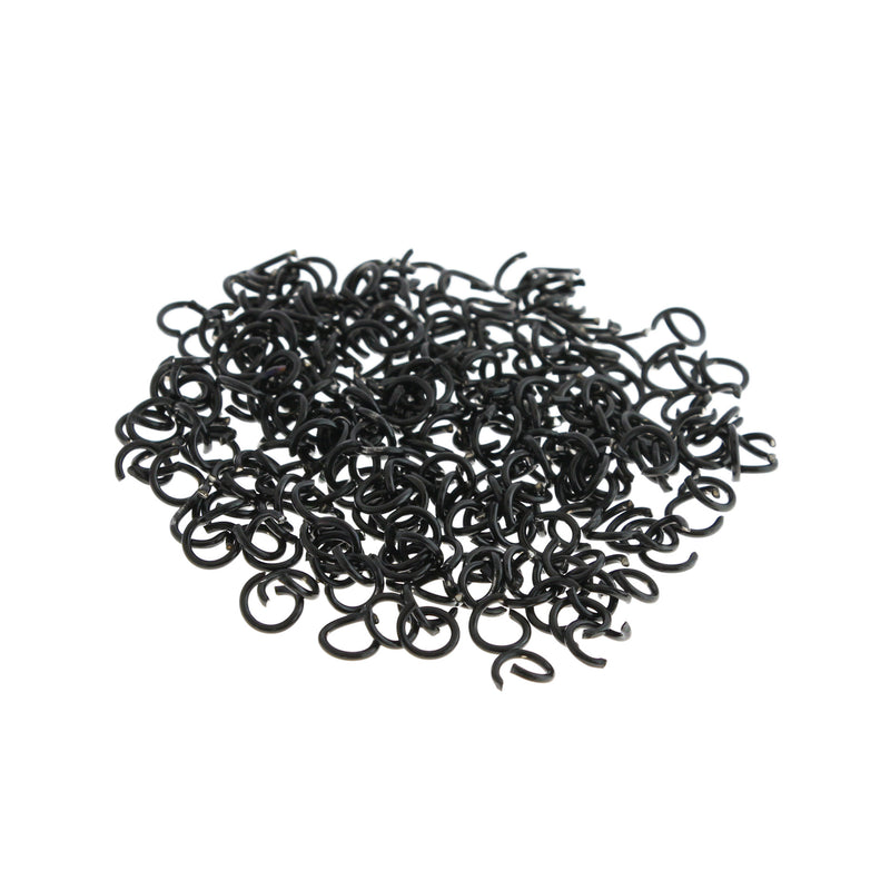 Anneaux noirs en acier inoxydable 5 mm x 0,8 mm - calibre 20 ouvert - 20 anneaux - SS106