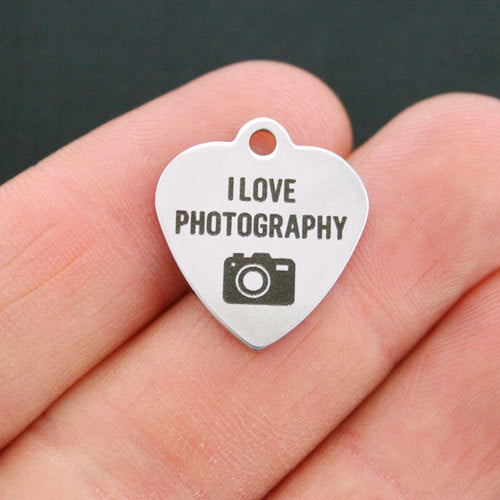 I Love Photography Stainless Steel Charms - BFS011-0206