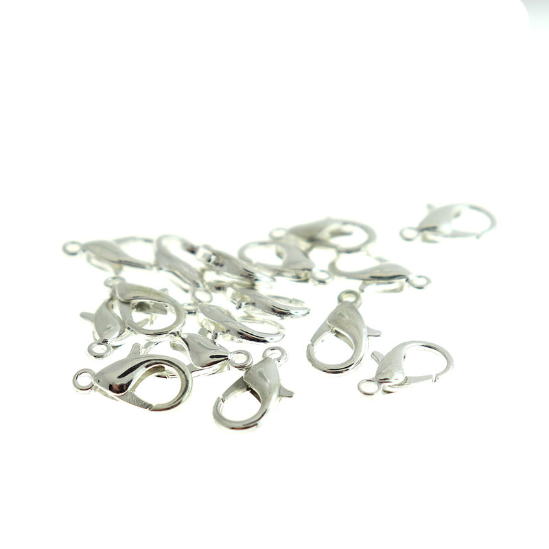 Antique Silver Tone Lobster Clasps 16mm x 8mm - 10 Clasps - FF310