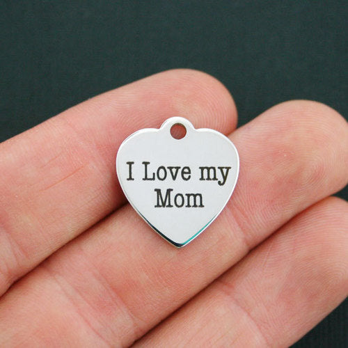 Mom Stainless Steel Charms - I love my - BFS011-0209