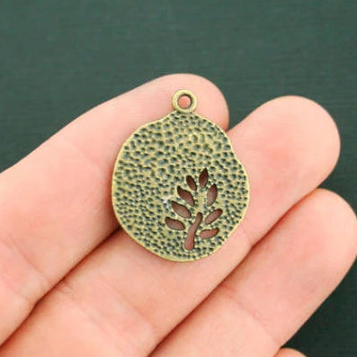 6 breloques ton bronze antique arbre 2 faces - BC891