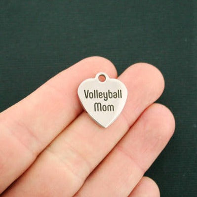 Breloques en acier inoxydable pour maman de volley-ball - BFS011-2101
