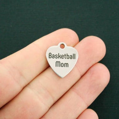 Basketball Mom Stainless Steel Charms - BFS011-2102