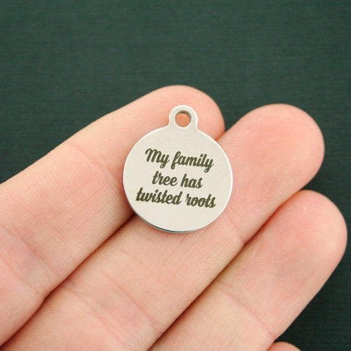 My Family Stainless Steel Charms - Tree has twisted roots - BFS001-2108