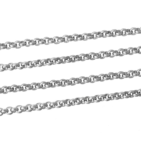 BULK Stainless Steel Rolo Chain 3Ft - 2.3mm - FD292