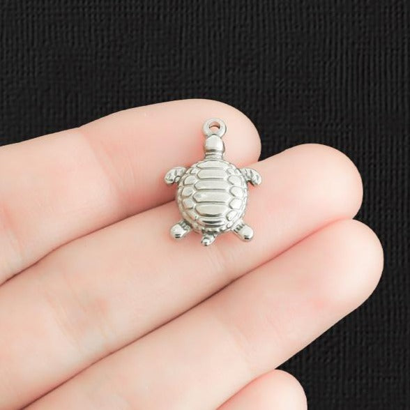 2 Turtle Stainless Steel Charms - SSP440