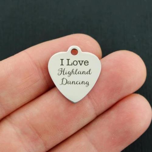 I Love Highland Dancing Stainless Steel Charms - BFS011-2150