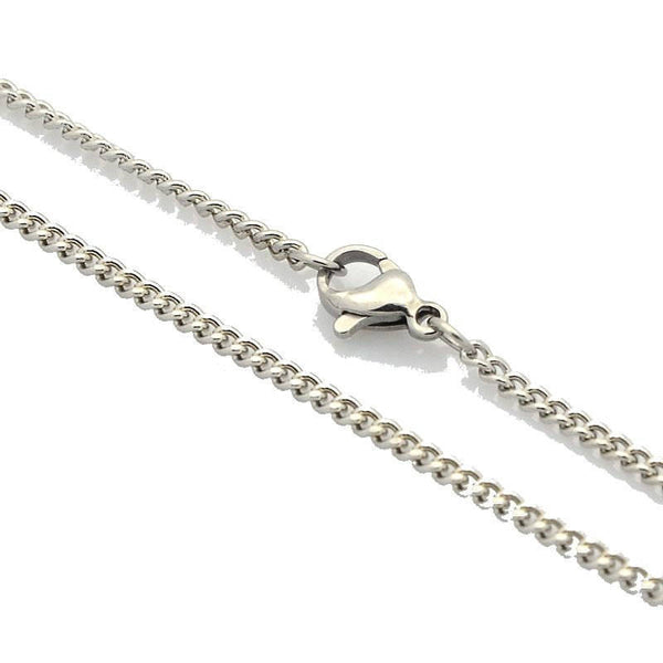 Stainless Steel Curb Chain Necklaces 24" - 1mm - 10 Necklaces - N114