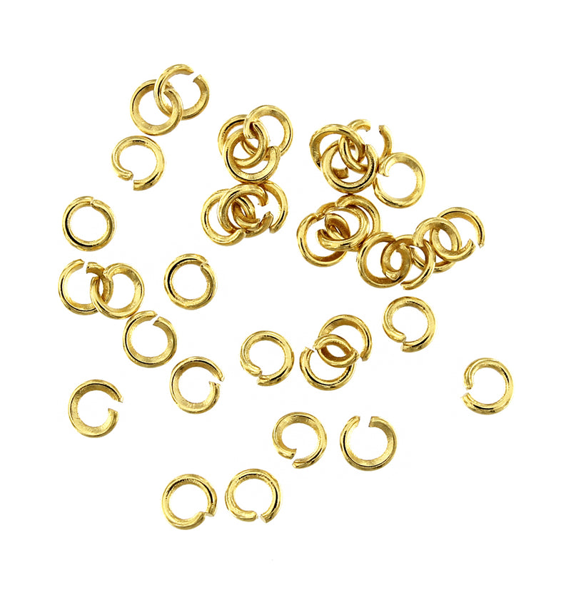 Gold Stainless Steel Jump Rings 3mm - Open 22 Gauge - 200 Rings - J158