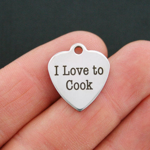 Cook Stainless Steel Charms - I love to - BFS011-0216