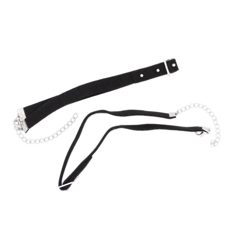 Faux Suede Choker Necklace 11" Plus Extender - 8mm - 1 Necklace - N244