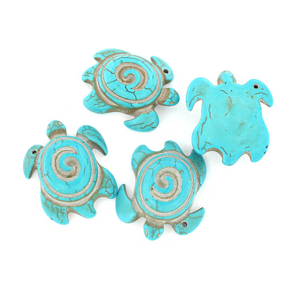 Charme de pierres précieuses de tortue Howlite naturelle - Z383