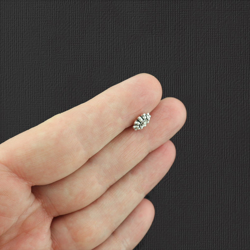 Perles d'espacement marguerite 6 mm - ton argent antique - 50 perles - SC5134
