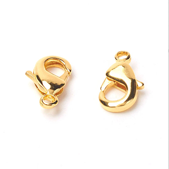 Gold Tone Lobster Clasps 10mm x 5mm - 20 Clasps - FF245