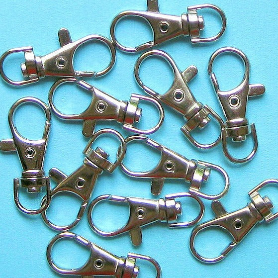 Silver Tone Swivel Lobster Clasps - 37.5mm x 16.5mm - 30 Pieces - Z020