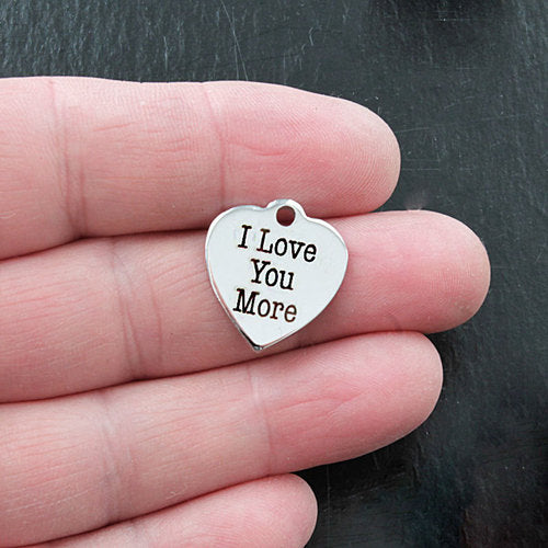 I Love You More Stainless Steel Charms - BFS011-0224