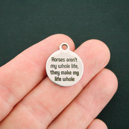 Horses Stainless Steel Charms - aren't my whole life, they make my life whole - BFS001-0225