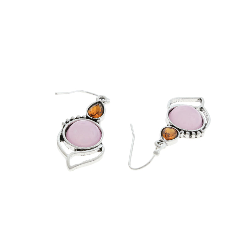 Boucles d'oreilles abstraites en zircon cubique - Crochets de style français - 2 pièces 1 paire - ER166