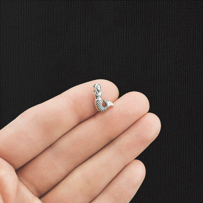 Perles intercalaires sirène 13 mm x 9 mm - ton argent - 20 perles - SC7881