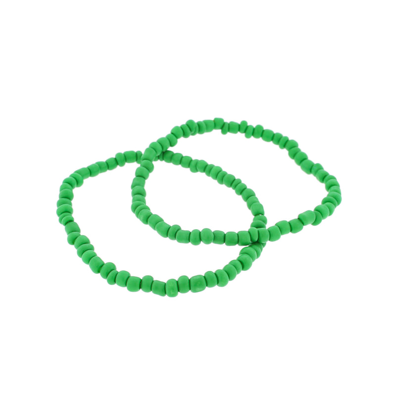 Seed Glass Bead Bracelet - 65mm - Lime Green - 1 Bracelet - BB250