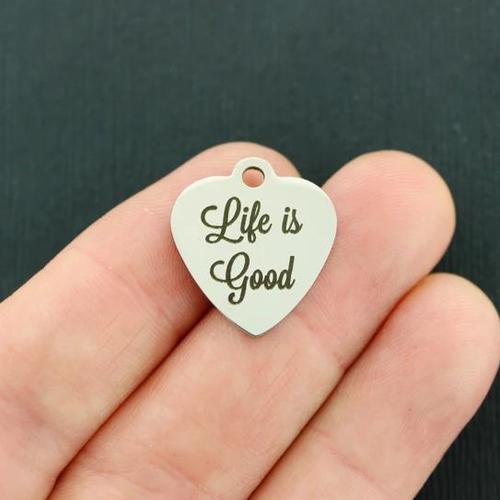 Life is Good Stainless Steel Charms - BFS011-2313