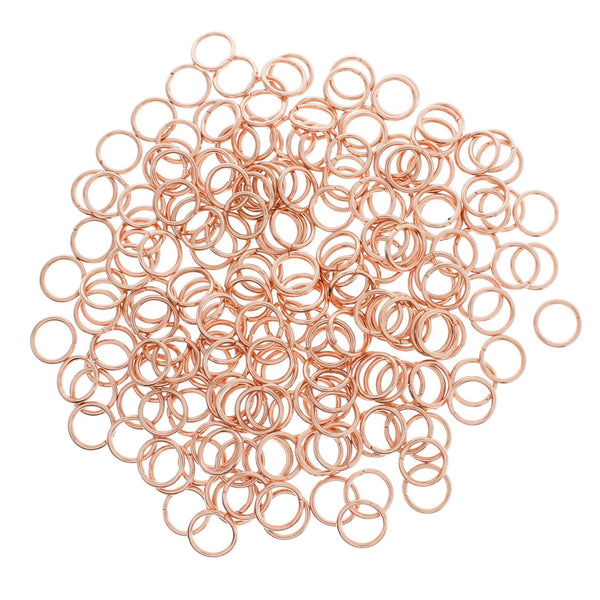 Rose Gold Tone Jump Rings 8mm x 1mm - Open 18 Gauge - 200 Rings - J276