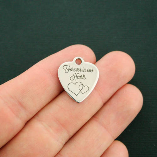 Forever In Our Hearts Stainless Steel Charms - BFS011-2377