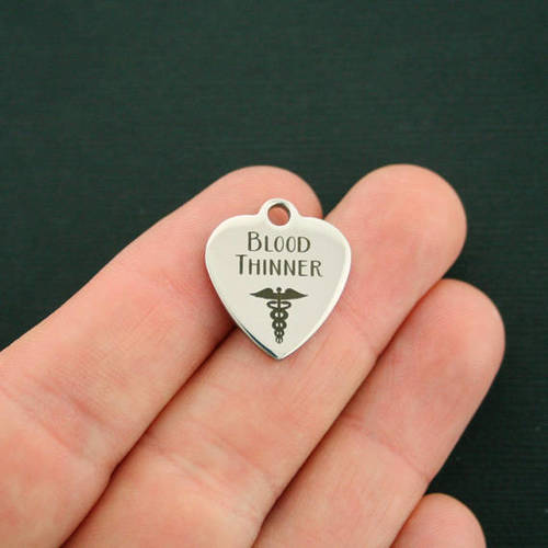 Blood Thinner Stainless Steel Charms - BFS011-2392