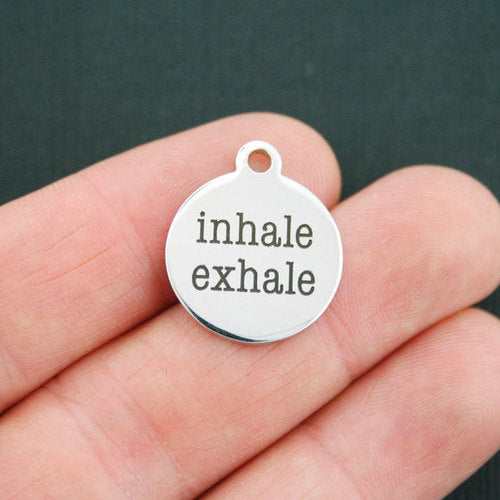 Inhale Exhale Stainless Steel Charms - BFS001-0239