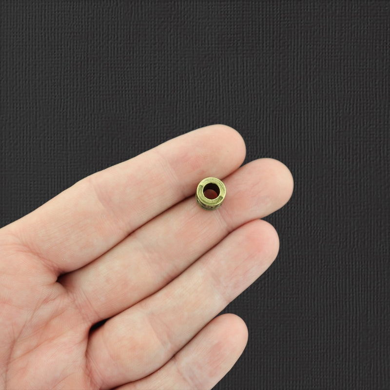 Column Spacer Beads 8.5mm - Antique Bronze Tone - 15 Beads - BC050
