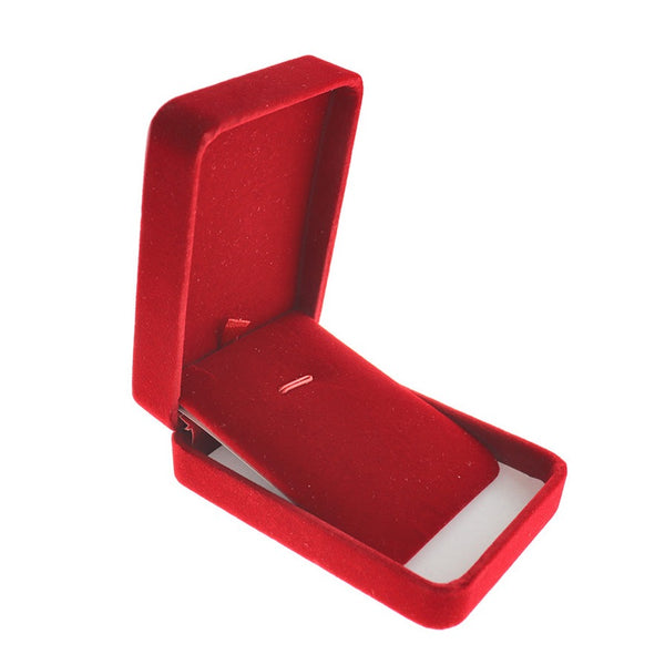 Boîte à Collier en Velours - Rouge - 10cm x 7cm - 1 Pièce - TL224
