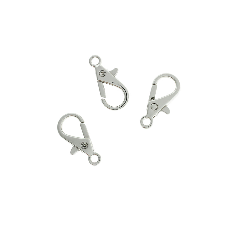 Silver Tone Lobster Clasps 28mm x 15mm - 4 Clasps - FD117
