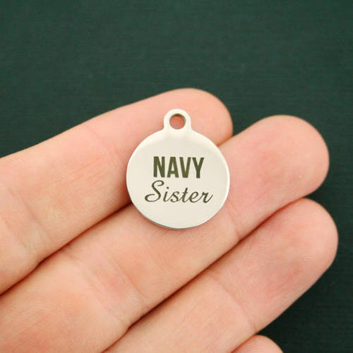 Navy Sister Stainless Steel Charms - BFS001-2446