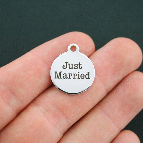 Just Married Stainless Steel Charms - BFS001-0247