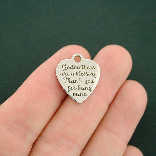 Godmothers Stainless Steel Charms - are a blessing! Thank you for being mine - BFS011-2486