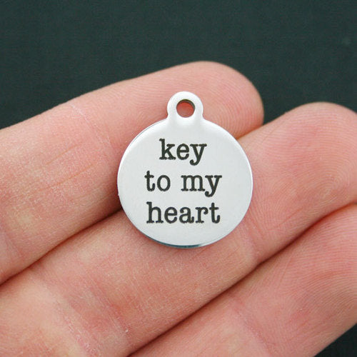 Key to my Heart Stainless Steel Charms - BFS001-0248