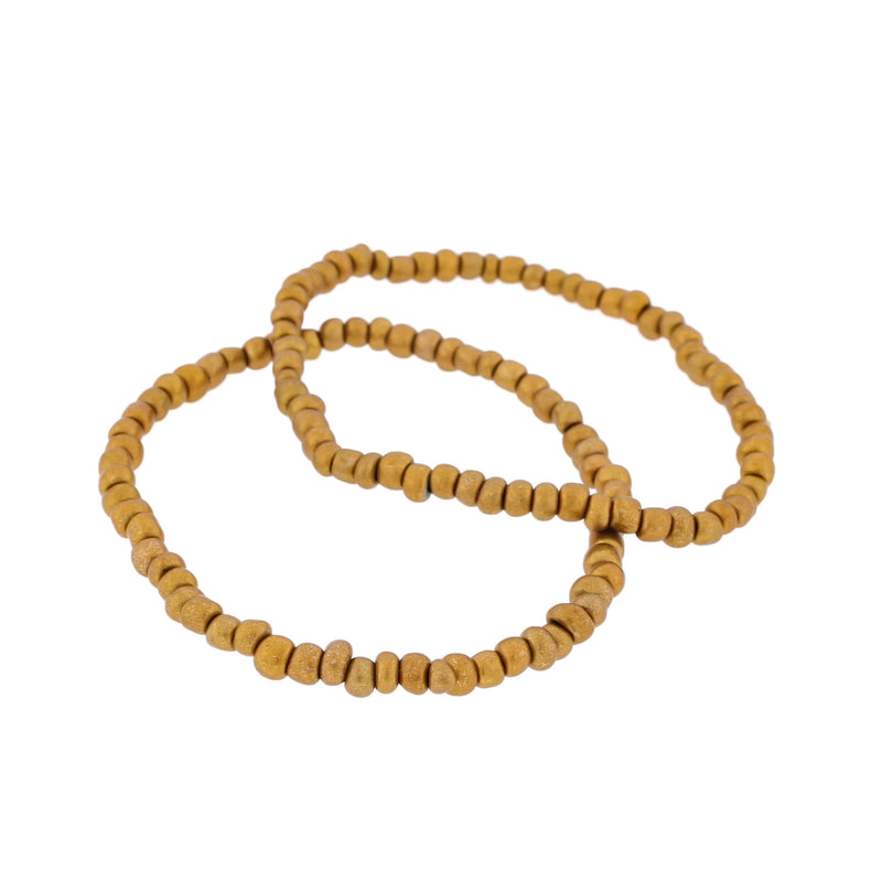Bracelets en perles de verre - 65 mm - Or - 5 bracelets - BB101