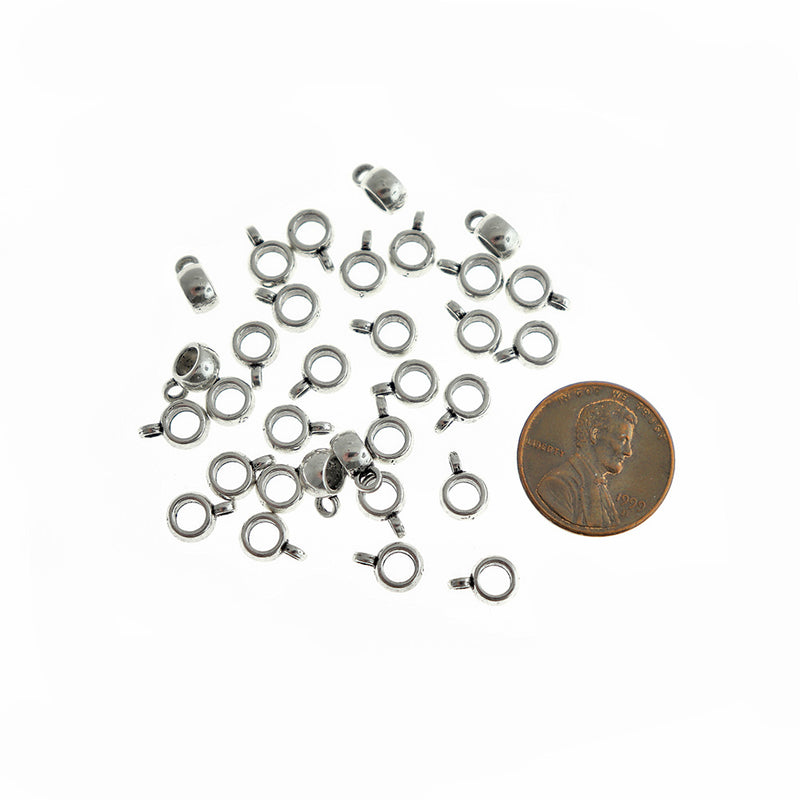 Bail Beads 9mm x 4mm - Ton argent antique - 20 Perles - FD831