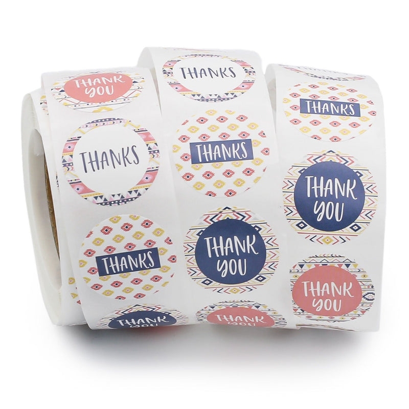 100 Assorted Thank You Self-Adhesive Paper Gift Tags - TL148