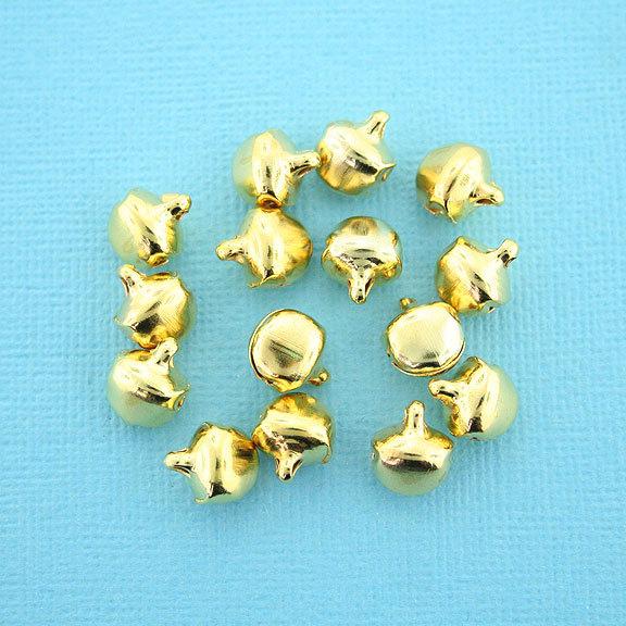 25 Jingle Bells Antique Gold Tone Charms 3D - XC063