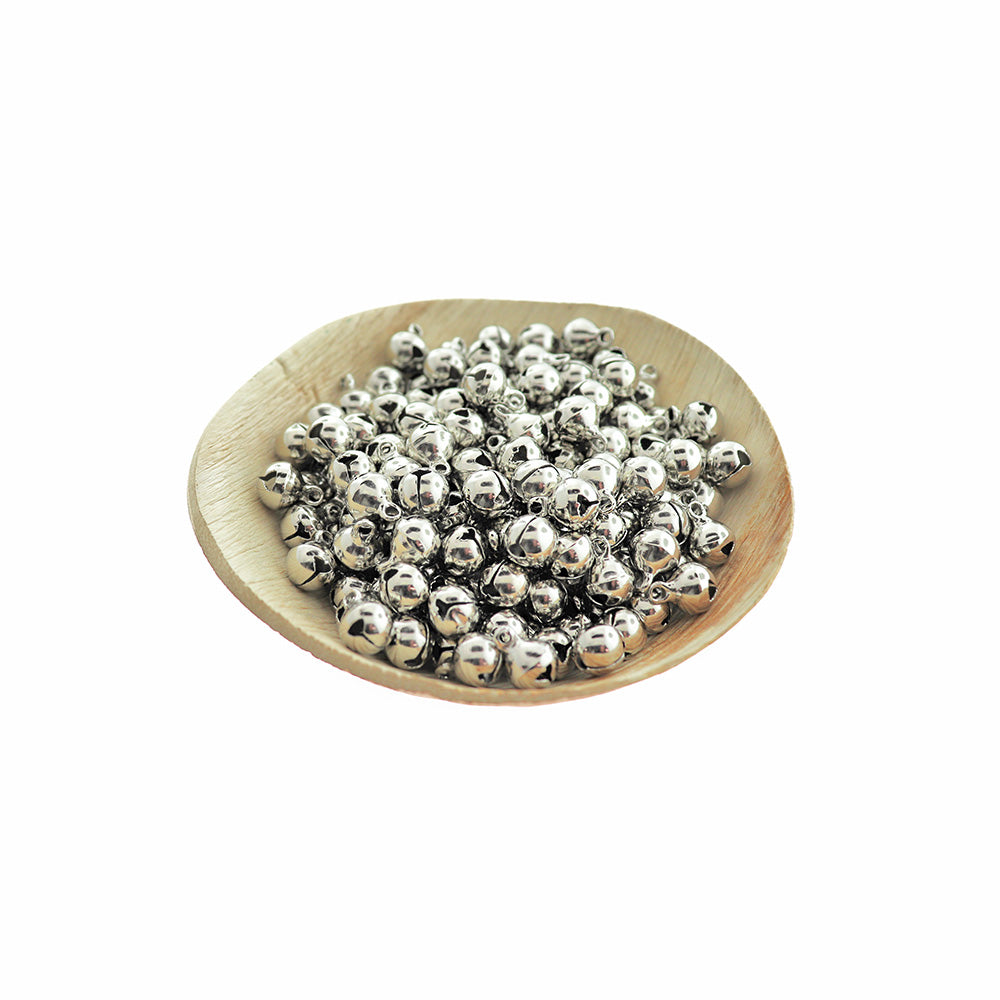 25 Jingle Bells Charms Silver Tone 3D - XC117