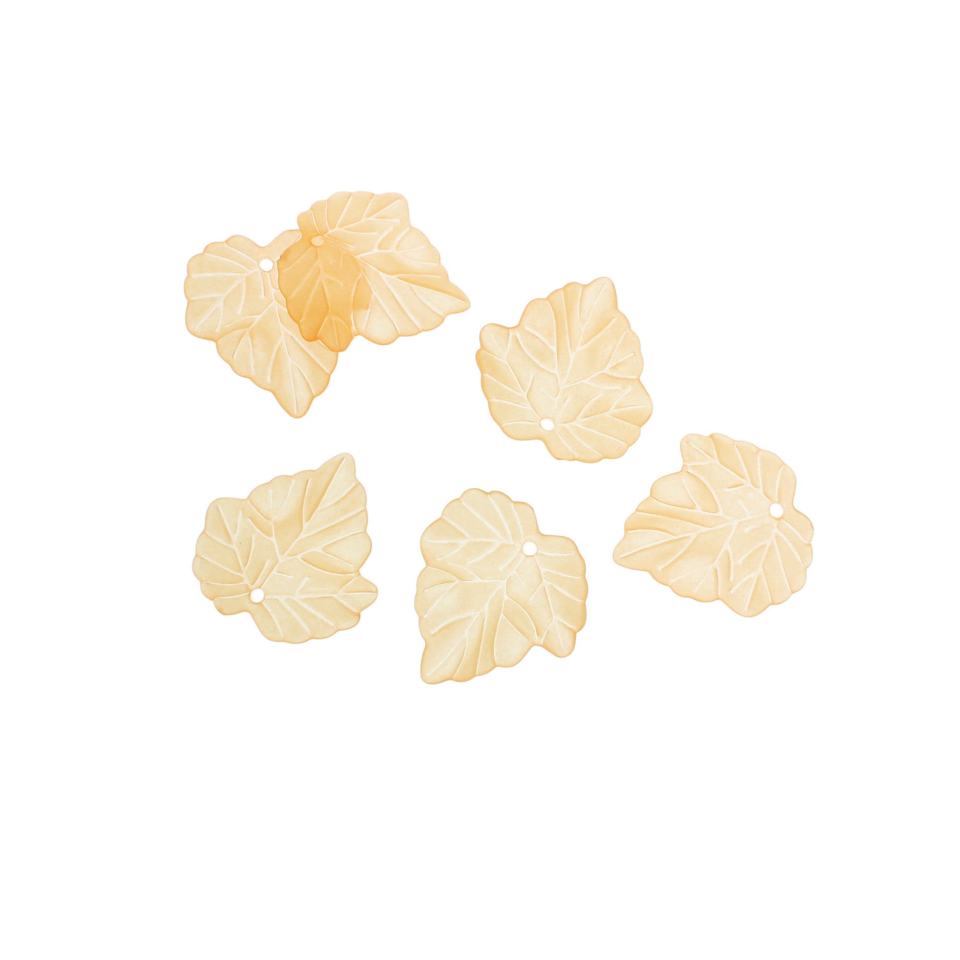 25 Leaf Acrylic Charms 2 Sided - Frosted - Choose Your Color!