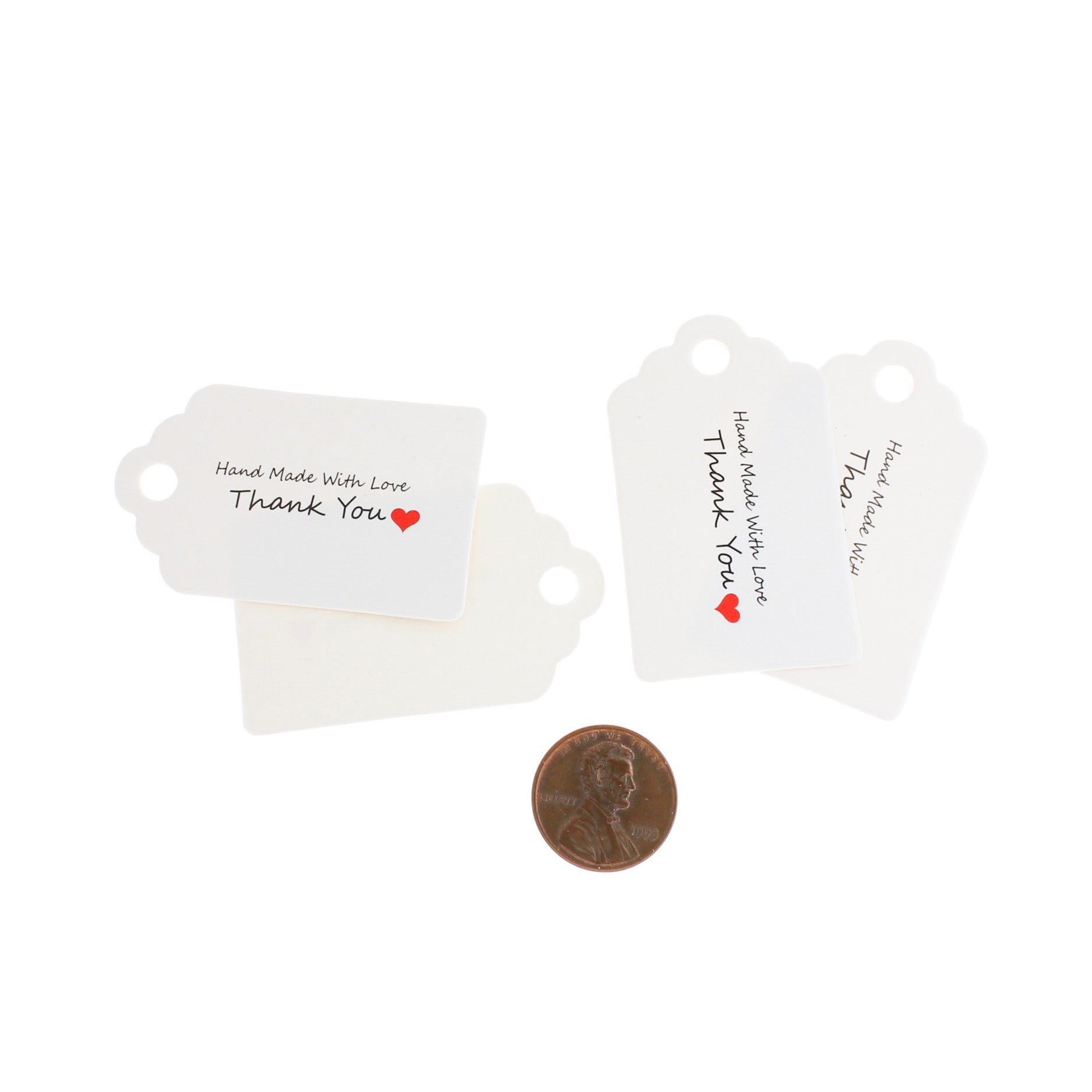 25 White Paper Thank You Tags - TL128