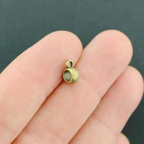 Bail Beads 9mm x 6mm - Ton Bronze Antique - 25 Perles - BC071
