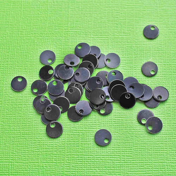 Ébauches d'estampage circulaires - Aluminium anodisé noir - 9 mm - 25 étiquettes - MT266