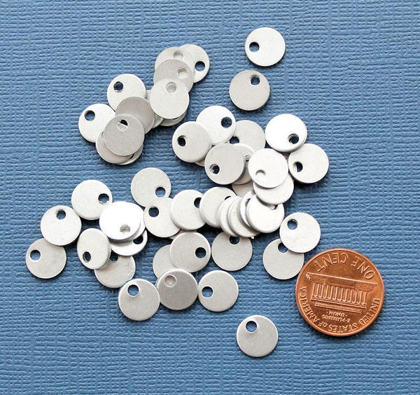 Circle Stamping Blanks - Silver Aluminum - 8.9mm - 25 Tags - MT072