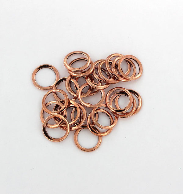 Anneaux de jonction couleur or rose 12 mm x 1 mm - Calibre 18 fermé - 25 anneaux - J053